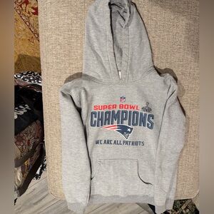 Kids New England Patriots Hoodie | Youth Large (14/16) | Gray NFL Sweatshirt